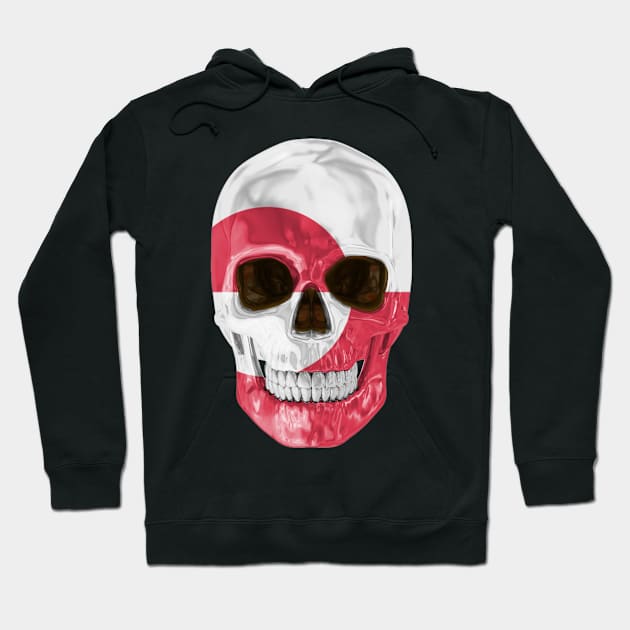 Greenland Flag Skull - Gift for Greenlandic With Roots From Greenland Hoodie by Country Flags